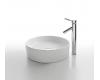 Kraus C-KCV-140-1002CH Chrome White Round Ceramic Sink And Sheven Faucet