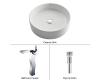 Kraus C-KCV-140-14600CH Chrome White Round Ceramic Sink And Sonus Faucet Kraus C-KCV-140-14600CH Chrome White Round Ceramic Sink And Sonus Faucet