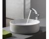 Kraus C-KCV-140-14700CH Chrome White Round Ceramic Sink And Illusio Faucet
