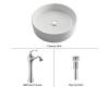 Kraus C-KCV-140-15000CH Chrome White Round Ceramic Sink And Ventus Faucet
