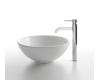 Kraus C-KCV-141-1007CH Chrome White Round Ceramic Sink And Ramus Faucet