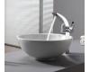 Kraus C-KCV-141-14700CH Chrome White Round Ceramic Sink And Illusio Faucet
