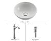 Kraus C-KCV-141-15000CH Chrome White Round Ceramic Sink And Ventus Faucet