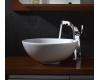 Kraus C-KCV-141-15100CH Chrome White Round Ceramic Sink And Typhon Faucet