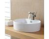 Kraus C-KCV-142-14301BN White Round Ceramic Sink And Unicus Basin Faucet Brushed Nickel Kraus C-KCV-142-14301BN White Round Ceramic Sink And Unicus Basin Faucet Brushed Nickel