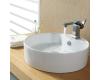 Kraus C-KCV-142-14601CH Chrome White Round Ceramic Sink And Sonus Basin Faucet
