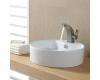 Kraus C-KCV-142-14701BN White Round Ceramic Sink And Illusio Basin Faucet Brushed Nickel
