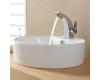 Kraus C-KCV-142-14701CH Chrome White Round Ceramic Sink And Illusio Basin Faucet