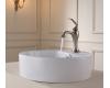 Kraus C-KCV-142-15001BN White Round Ceramic Sink And Ventus Basin Faucet Brushed Nickel