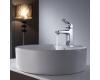 Kraus C-KCV-142-15501CH Chrome White Round Ceramic Sink And Virtus Basin Faucet