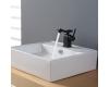 Kraus C-KCV-150-14301ORB White Square Ceramic Sink And Unicus Basin Faucet Oil Rubbed Bronze