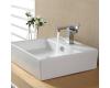 Kraus C-KCV-150-14601CH Chrome White Square Ceramic Sink And Sonus Basin Faucet