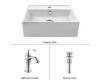 Kraus C-KCV-150-15001CH Chrome White Square Ceramic Sink And Ventus Basin Faucet
