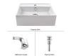 Kraus C-KCV-150-15101CH Chrome White Square Ceramic Sink And Typhon Basin Faucet Kraus C-KCV-150-15101CH Chrome White Square Ceramic Sink And Typhon Basin Faucet