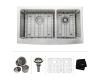 Kraus KHF203-36 Stainless Steel 36 Inch Farmhouse Apron 60/40 Double Bowl 16 Gauge Kitchen Sink