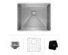 Kraus KHU23 Pax Stainless Steel Zero-Radius 22 1/2 Inch 16 Gauge Handmade Undermount Single Bowl Kitchen Sink