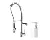 Kraus KPF-1602-KSD-30CH Chrome Single Handle Pull Down Kitchen Faucet Commercial Style Pre-Rinse And Soap Dispenser