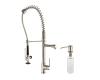 Kraus KPF-1602-KSD-30SS Stainless Steel Single Handle Pull Down Kitchen Faucet Commercial Style Pre-Rinse In And Soap Dispenser