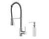 Kraus KPF-1612-KSD-30CH Chrome Single Lever Pull Down Kitchen Faucet And Soap Dispenser