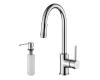 Kraus KPF-1622-KSD-30CH Chrome Single Lever Pull Down Kitchen Faucet And Soap Dispenser