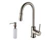 Kraus KPF-1622-KSD-30SN Satin Nickel Single Lever Pull Down Kitchen Faucet And Soap Dispenser