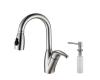 Kraus KPF-2121-SD20 Stainless Steel Single Lever Pull Out Kitchen Faucet And Soap Dispenser