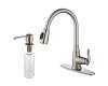 Kraus KPF-2230-KSD-30SN Satin Nickel Single Lever Pull Out Kitchen Faucet And Soap Dispenser