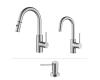 Kraus KPF-2620-2600-41CH Mateo Chrome Pull Down Kitchen Faucet With Bar/Prep Faucet & Sd