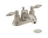 Moen Castleby 4938STST Satine/Satine 4" Centerset Faucet with Pop-Up & Lever Handles