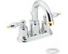 Moen Castleby 4948CP Chrome/Polished Brass 4" Centerset Faucet with Pop-Up & Lever Handles