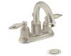 Moen 4948STST Castleby Satine/Satine 4" Centerset Faucet with Pop-Up & Lever Handles