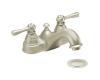 Moen 6101BN Kingsley Brushed Nickel 4" Centerset Faucet with Lever Handles