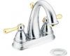 Moen Kingsley 6121CP Chrome/Polished Brass 4" Centerset Faucet with Lever Handles