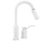 Moen 7590W Aberdeen Glacier Lever Handle Kitchen Faucet with Pulldown Spout