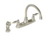 Moen 7905SL Castleby Stainless Two Lever Kitchen Faucet with Side Spray
