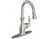 Moen 5985CSL Brantford Classic Stainless One-Handle High Arc Pulldown Single Mount Bar Faucet