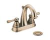 Moen 6121AZ Kingsley Antique Bronze 4" Centerset Faucet with Pop-Up & Lever Handles