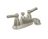 Moen Rothbury 6201BN Brushed Nickel 4" Centerset Faucet with Pop-Up & Lever Handles