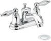 Moen Castleby 64938 Chrome Two Lever Handle Centerset Faucet with Pop-Up