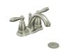 Moen 6610BN Brantford Brushed Nickel 4" Centerset Faucet with Pop-Up & Lever Handles