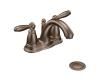 Moen 6610ORB Brantford Oil Rubbed Bronze 4" Centerset Faucet with Pop-Up & Lever Handles