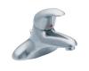 Moen 8414BC Commercial Brushed Chrome Single Handle 4" Centerset Faucet with Pop-Up & Lever Handle