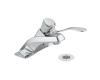 Moen 8425 Commercial Chrome Single Handle 4" Centerset Faucet with Grid Strainer Waste