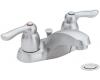 Moen Chateau CA4925BC Brushed Chrome Two Lever Handle Low Arc Centerset Faucet with Pop-Up