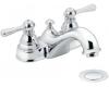 Moen Kingsley CA6101 Chrome Two Lever Handle Low Arc Centerset Faucet with Pop-Up