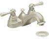 Moen Kingsley CA6101BN Brushed Nickel Two Lever Handle Low Arc Centerset Faucet with Pop-Up