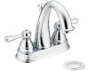Moen Kingsley CA6121 Chrome Two Lever Handle High Arc Centerset Faucet with Pop-Up