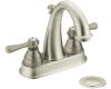 Moen Kingsley CA6121BN Brushed Nickel Two Lever Handle High Arc Centerset Faucet with Pop-Up