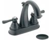 Moen Kingsley CA6121WR Wrought Iron Two Lever Handle High Arc Centerset Faucet with Pop-Up