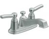 Moen Rothbury CA6201 Chrome Two Lever Handle Low Arc Centerset Faucet with Pop-Up